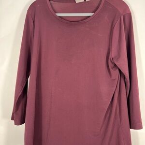 Chico's Rich Plum Long Sleeve Top
